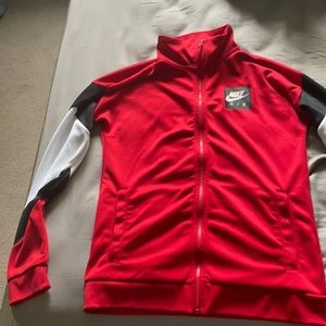 Nike Air polyknit zip up Red, White and Black